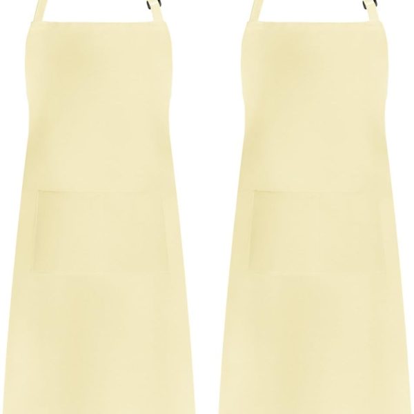 2 Pack Adjustable Bib Apron Waterdrop Resistant with 2 Pockets Cooking Kitchen Aprons for Women Men Chef