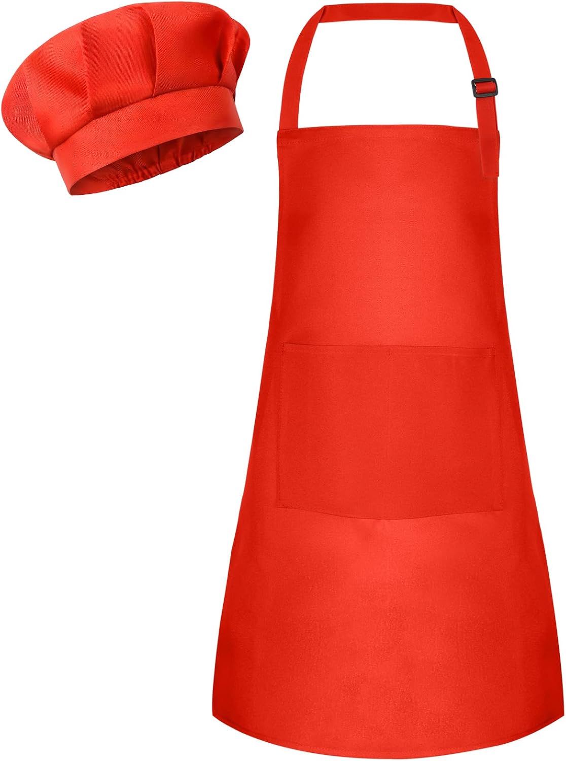 Kids Apron and Chef Hat Set Children Apron Adjustable with 2 Pockets Children Chef Painting for Cooking Baking