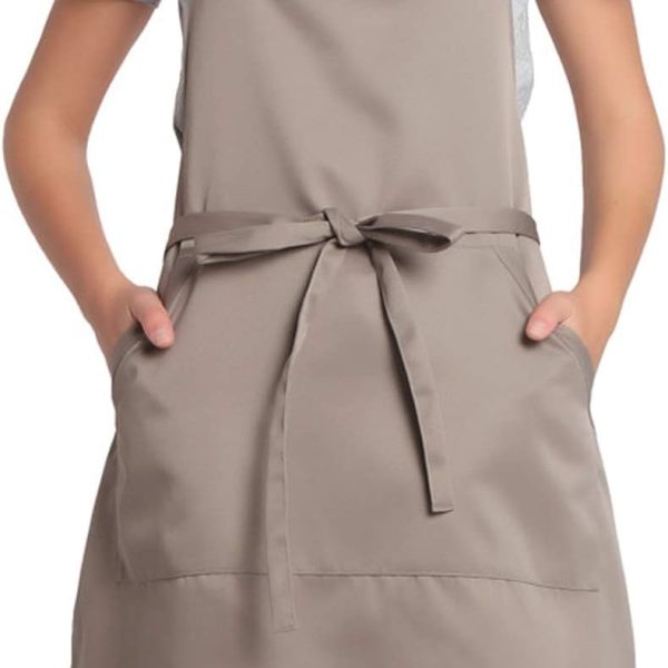 Adjustable Bib Apron with Long Ties for Women Men 18 Colors Chef Kitchen Cooking