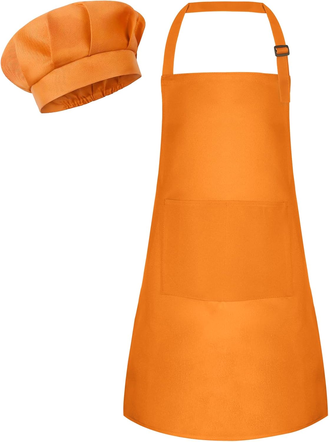 Kids Apron and Chef Hat Set Children Apron Adjustable with 2 Pockets Children Chef Painting for Cooking Baking