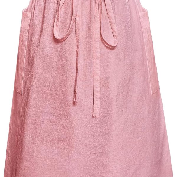 Cotton Linen Half Apron for Women Vintage Waist Apron Ruffle Plain Bright Color for Cooking Painting Artwork